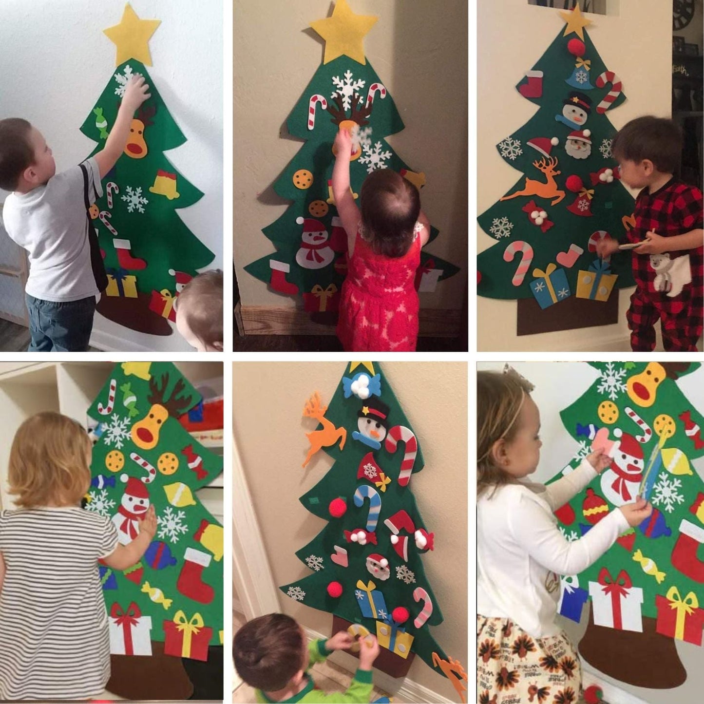 Árbol de Navidad de Fieltro DIY para Niños