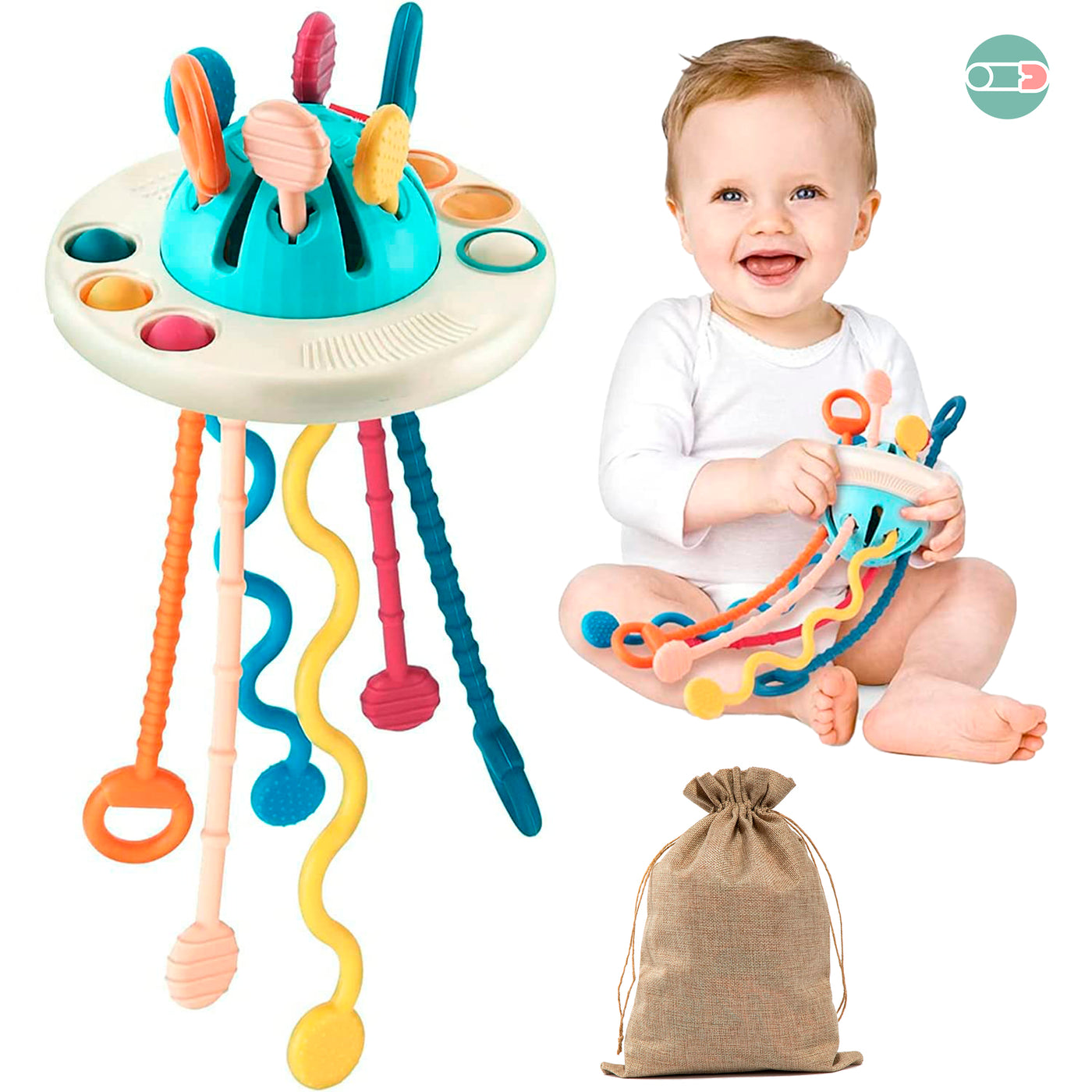  KaPing Juguetes Montessori para bebés de 18 meses, juguetes  sensoriales para niños pequeños, juguete de actividad de silicona de grado  alimenticio OVNI, juguetes de viaje para bebé, regalo de primer 