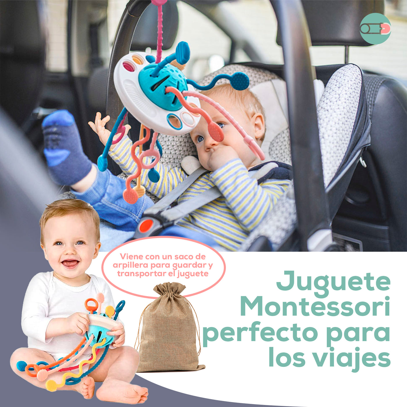 Juguetes Montessori para bebés de 18 meses, juguetes sensoriales para niños  pequeños, juguete de actividad de silicona de grado alimenticio OVNI